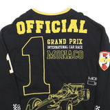 Mens Black Yellow Monaco Grand Prix Zip Jacket Cotton L Racing Graphic