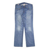 TRUE RELIGION Mens Blue Regular Straight Denim Medium W33 L33 Button Closure