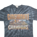 COLORTONE Mens Black Tie Dye Cincinnati Champions Graphic T-Shirt M Short Sleeve