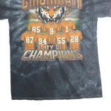 COLORTONE Mens Black Tie Dye Cincinnati Champions Graphic T-Shirt M Short Sleeve