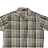 DICKIES Mens Beige & Grey Check Shirt XL Cotton Blend Casual Workwear