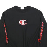 CHAMPION REVERSE WEAVE Mens Black & Red Crew Neck L Gamer Sweatshirt