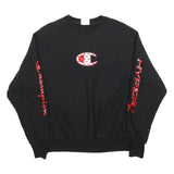 CHAMPION REVERSE WEAVE Mens Black & Red Crew Neck L Gamer Sweatshirt