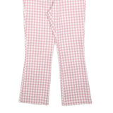 ZARA Womens Cotton Blend Pink & White Regular Fit Straight Leg Trousers W28 L26