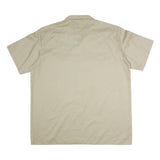 DICKIES Mens Beige Work Shirt Polyester Blend 2XL Button Pocket Short Sleeve