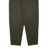FADEOUT Womens Cotton Blend Dark Green Relaxed Straight Trousers W32 L28 Casual