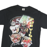 COMFORT COLOURS Mens Black Graphic T-Shirt L Cotton Short Sleeve Crew Neck