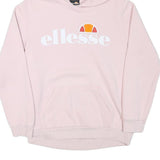 ELLESSE Girls Pink Hoodie 13-14Y Cotton Blend Pullover Hooded Sweatshirt