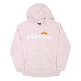 ELLESSE Girls Pink Hoodie 13-14Y Cotton Blend Pullover Hooded Sweatshirt