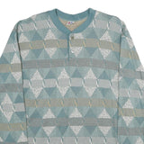LINEA QUATTRO Mens Blue Patterned Pullover Geometric Round Neck Basic Knit M