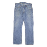 LEVI'S 501 Mens Jeans Blue Regular Straight Denim Light W32 L27 Button Closure