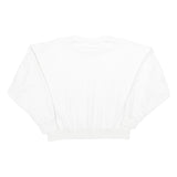 KARL KANI Womens White Crew Neck L Sweatshirt Cropped Logo Embroidered