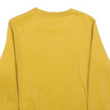 PUMA Womens Yellow Crew Neck XS Logo Print Pullover Casual Cotton Blend