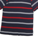 CHAPS Mens Navy Blue & Red Striped Short Sleeve Polo Shirt L Cotton Comfort