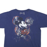 DISNEY Mens Blue Mickey Mouse Graphic T-Shirt L Short Sleeve Crew Neck Retro