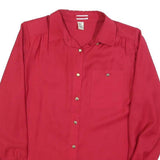 DELMOD Womens Red Shirt Long Sleeve Collared Plain M Elegant Classic