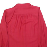 DELMOD Womens Red Shirt Long Sleeve Collared Plain M Elegant Classic