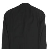 Mens Black Cotton Button Jacket XL Plain Classic Style Formal Blazer