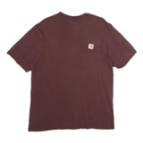 CARHARTT Mens Maroon Pocket T-Shirt M Short Sleeve Crew Neck Classic Cotton