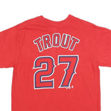 MAJESTIC Mens Red Angels Graphic T-Shirt L Short Sleeve Crew Neck Sports Fanwear