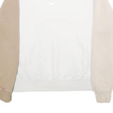 NIKE Womens White & Beige Crew Neck S Sweatshirt Cotton Blend Casual Pullover