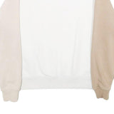 NIKE Womens White & Beige Crew Neck S Sweatshirt Cotton Blend Casual Pullover
