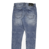 GUESS Womens Slim Blue Denim Light Wash Jeans W28 L32 Zipper Detail Casual