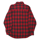 MORINO BAY Mens Red & Black Check Shirt L Long Sleeve Cotton Blend Workwear