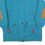 LONDON FOG Womens Blue & Brown Casual Zip Jacket M Polyester Blend Lightweight