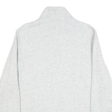 NAUTICA Mens Grey & Navy Quarter Zip Sweatshirt L Cotton Blend Pullover Casual