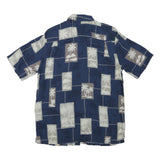CROFT & BARROW Mens Blue Printed Cotton Blend Shirt M Casual Summer