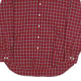NAUTICA Mens Red Check Shirt XL Button-Down Collar Long Sleeve Casual Cotton