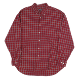 NAUTICA Mens Red Check Shirt XL Button-Down Collar Long Sleeve Casual Cotton