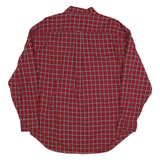 NAUTICA Mens Red Check Shirt XL Button-Down Collar Long Sleeve Casual Cotton