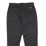 DICKIES Mens Cotton Blend Black Slim Straight Trousers W32 L25 Workwear