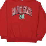 RUSSELL ATHLETIC Mens Red Minot State Pullover Hoodie L College Logo