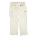CARHARTT Mens Cotton Blend Cream Relaxed Cargo Trousers W38 L32 Workwear