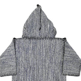 Womens Blue Hooded Cotton Blend Outdoor Jacket XS Drawstring Plain Relaxed Fit