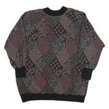 TOP NOTCH Womens Multicolour Abstract Pattern V-Neck XS Jumper Sweater