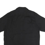 WRANGLER Mens Black Cotton Shirt L Short Sleeve Button Pocket Casual