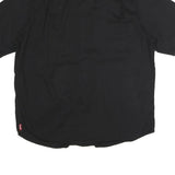 WRANGLER Mens Black Cotton Shirt L Short Sleeve Button Pocket Casual