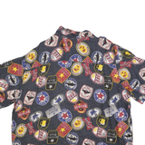 GEORGE Mens Blue Pattern Cotton Blend Shirt L Casual Short Sleeve Summer