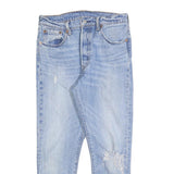 LEVI'S 501S Womens Jeans Blue Slim Straight Denim Light W28 L24 Distressed