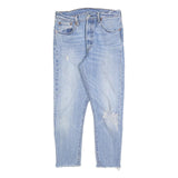 LEVI'S 501S Womens Jeans Blue Slim Straight Denim Light W28 L24 Distressed