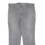 CARHARTT Mens Cotton Blend Grey Regular Straight Trousers W38 L30 Workwear Zip