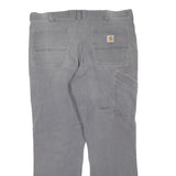 CARHARTT Mens Cotton Blend Grey Regular Straight Trousers W38 L30 Workwear Zip
