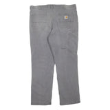 CARHARTT Mens Cotton Blend Grey Regular Straight Trousers W38 L30 Workwear Zip