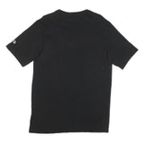 CHAMPION Mens Black Graphic T-Shirt M Short Sleeve Crew Neck Cotton Blend Casual