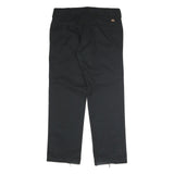DICKIES Mens Black Slim Slim Straight Trousers W36 L32 Workwear Flat Front Zip