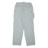 ADIDAS Womens Polyester Blend Light Grey Relaxed Cargo Trousers W28 L29